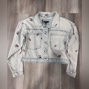 Sincerely Jules Floral Denim Jacket NWT